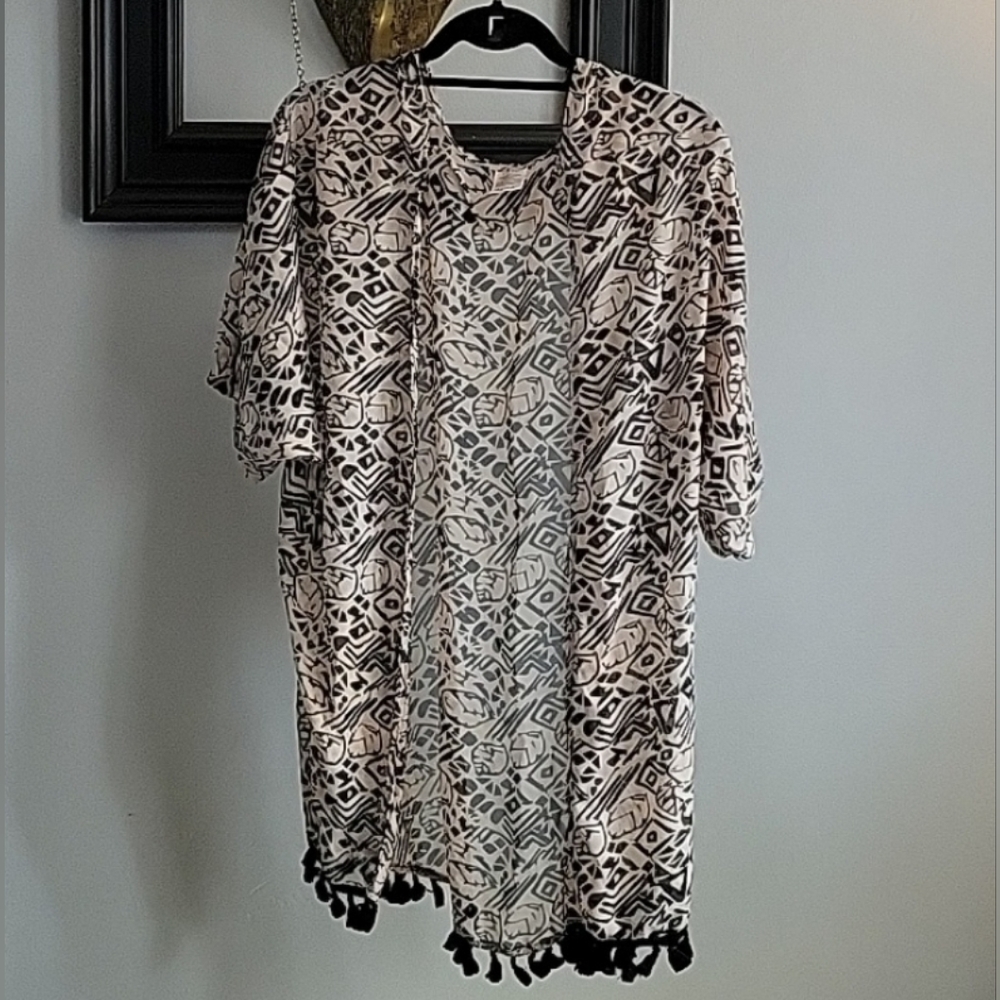 Serra swimsuit beach cover-up Scarf wrap with Tassles